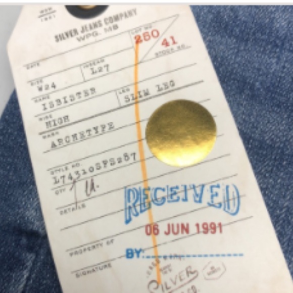 NWT VINTAGE SILVER ISBISTER HIGH-RISE SLIM  JEANS 24x27 ⭐️ - Picture 2 of 12